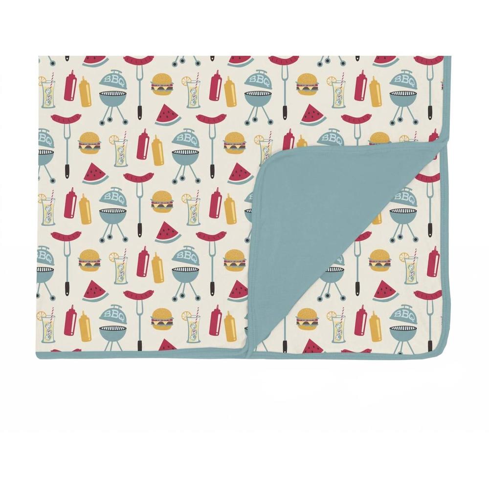 NEW KICKEE lightweight toddler blanket in natural bbq